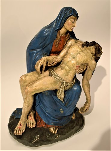 "Pietà"  terre cuite polychrome